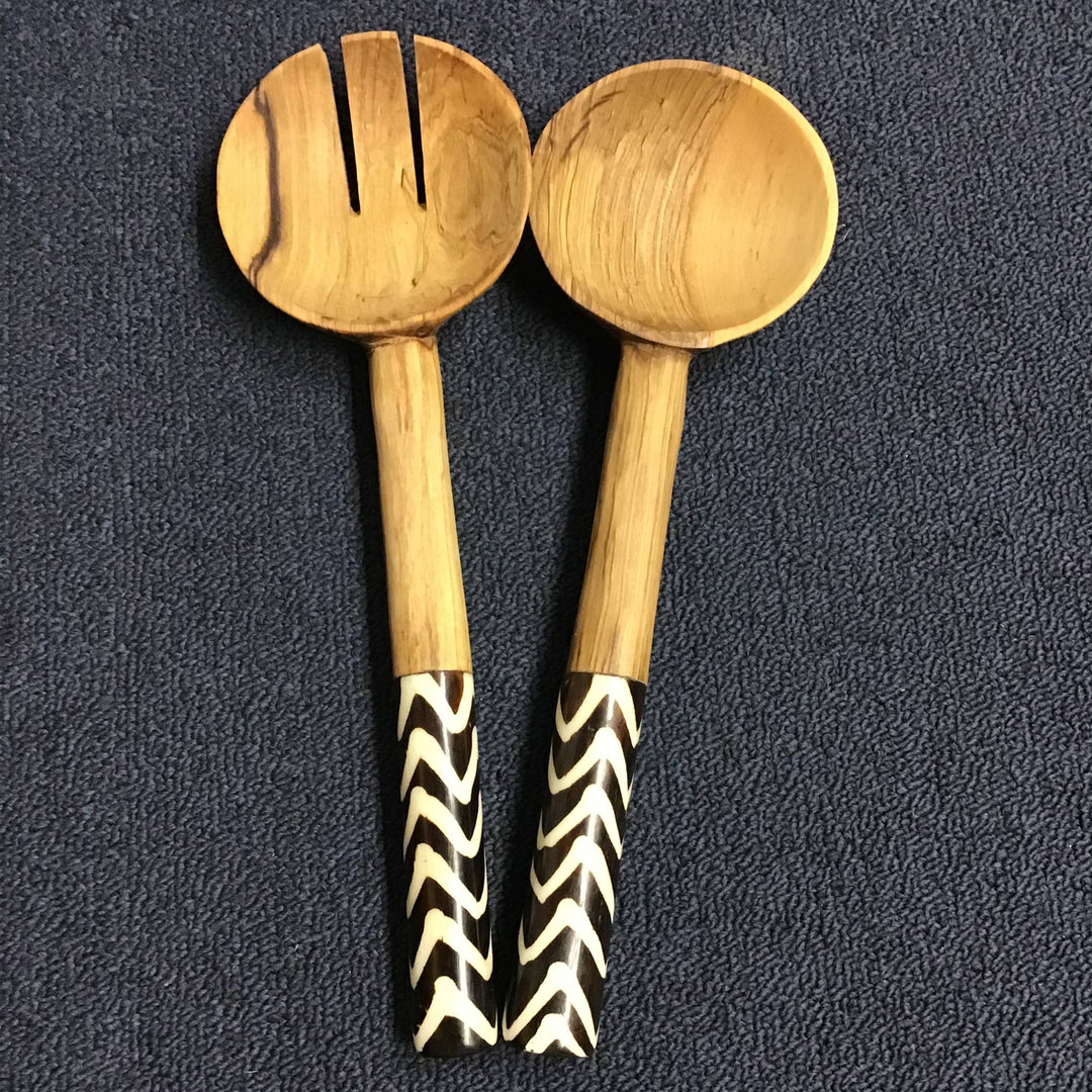 Zaffoni Olive Batik Bone Salad Server
