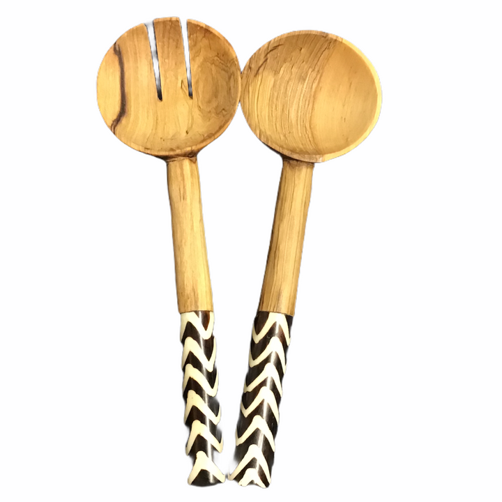 Zaffoni Olive Batik Bone Salad Server