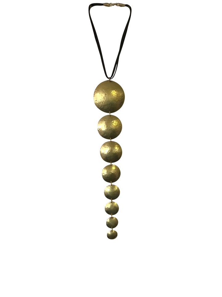 Graduated Brass Disk Necklace