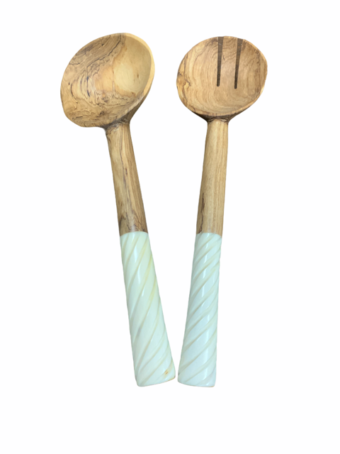 Zaffoni Olive Batik Bone Salad Server