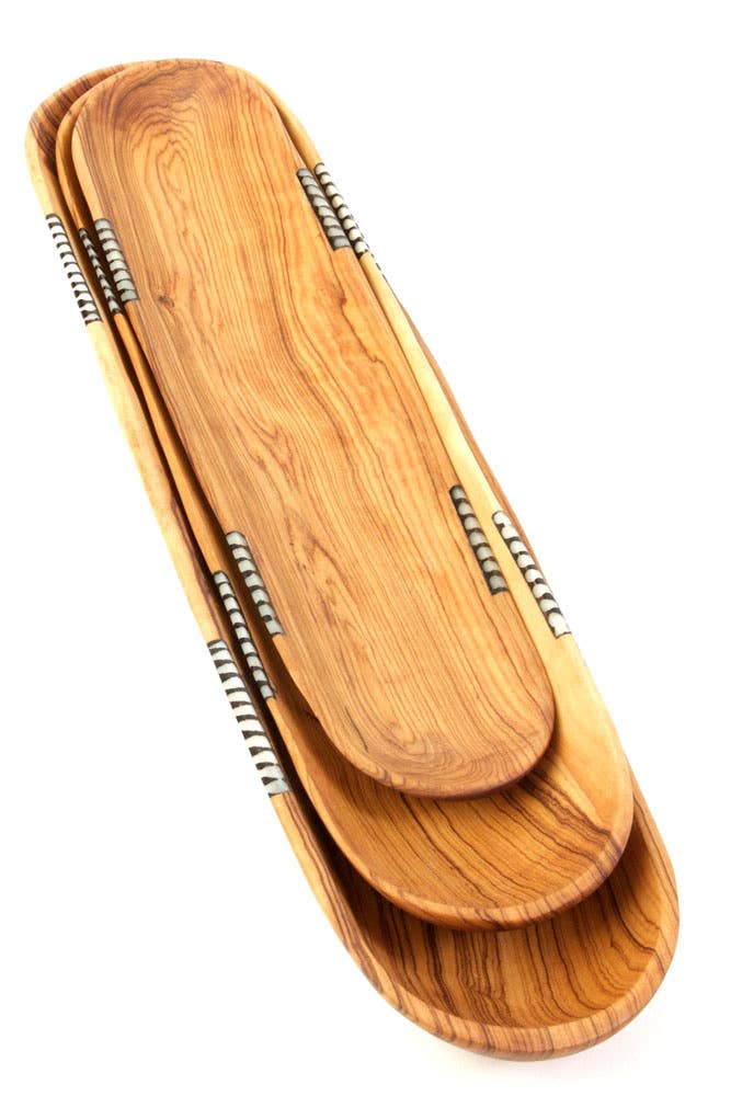 Samuel Bread Display Wooden Oval Bowl
