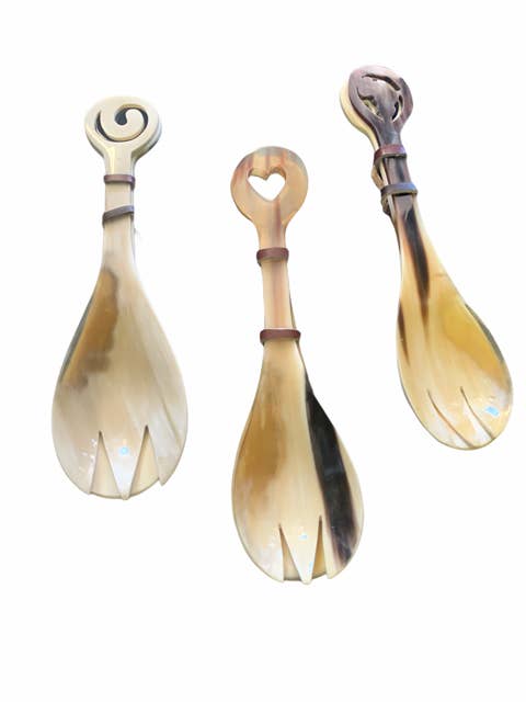 8" Yami Horn Salad Servers