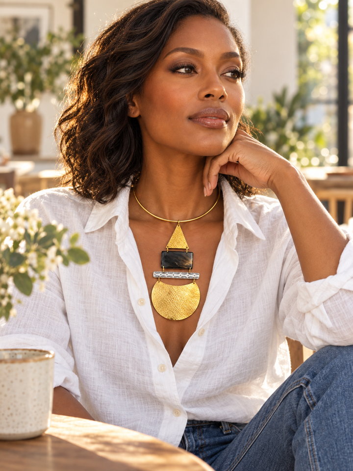 Antilus Brass, Bone & Horn Necklace Collection