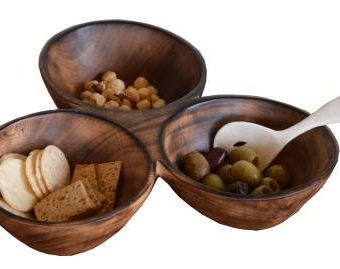 Divided Charcoal Appetizer Bowl