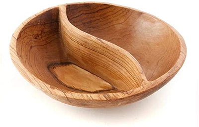 Pistachio Divided Olive Wood Plain Bowl