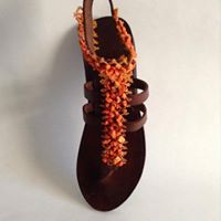 Quartz & Coral Stone tee Leather Glad Sandals