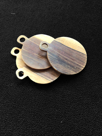 4" Olive Wooden Coasters - Set of 4