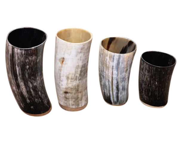 Horn Vases w/ Wooden Mounted Base